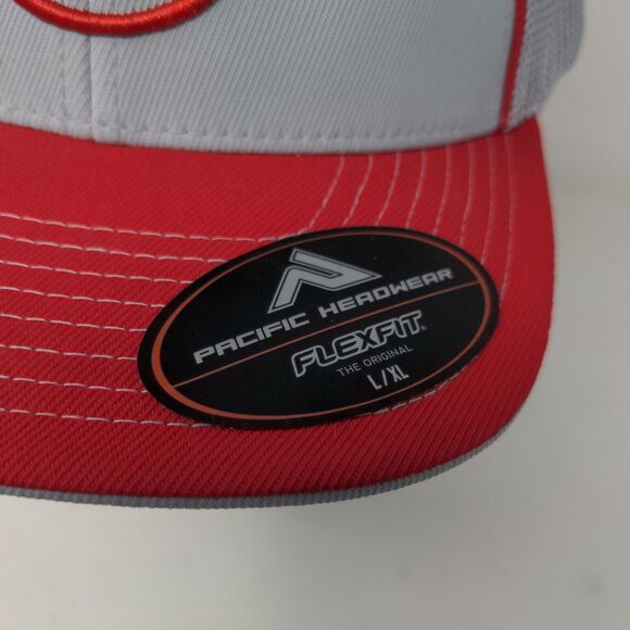 Pacific Headwear Men's Fitted Hat Gray Size L/XL 7 3/8 - 8 Embroidered BSM Logo - Picture 3 of 11